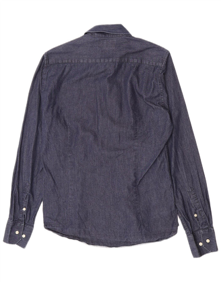 Мужская джинсовая рубашка Barbour, маленькая, темно-синяя, хлопковая