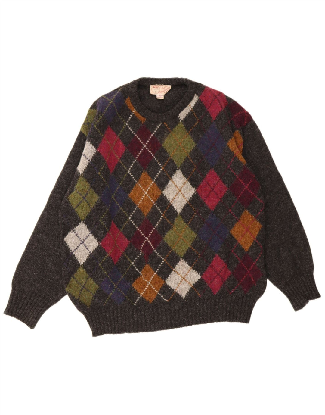 Мужской джемпер с круглым вырезом Rifle, свитер XL, серый цвет Argyle/Diamond Wool