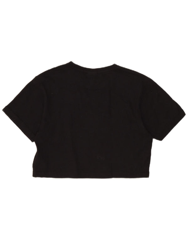 Ellesse Женская укороченная футболка свободного кроя с рисунком Top UK 6 XS, черный хлопок