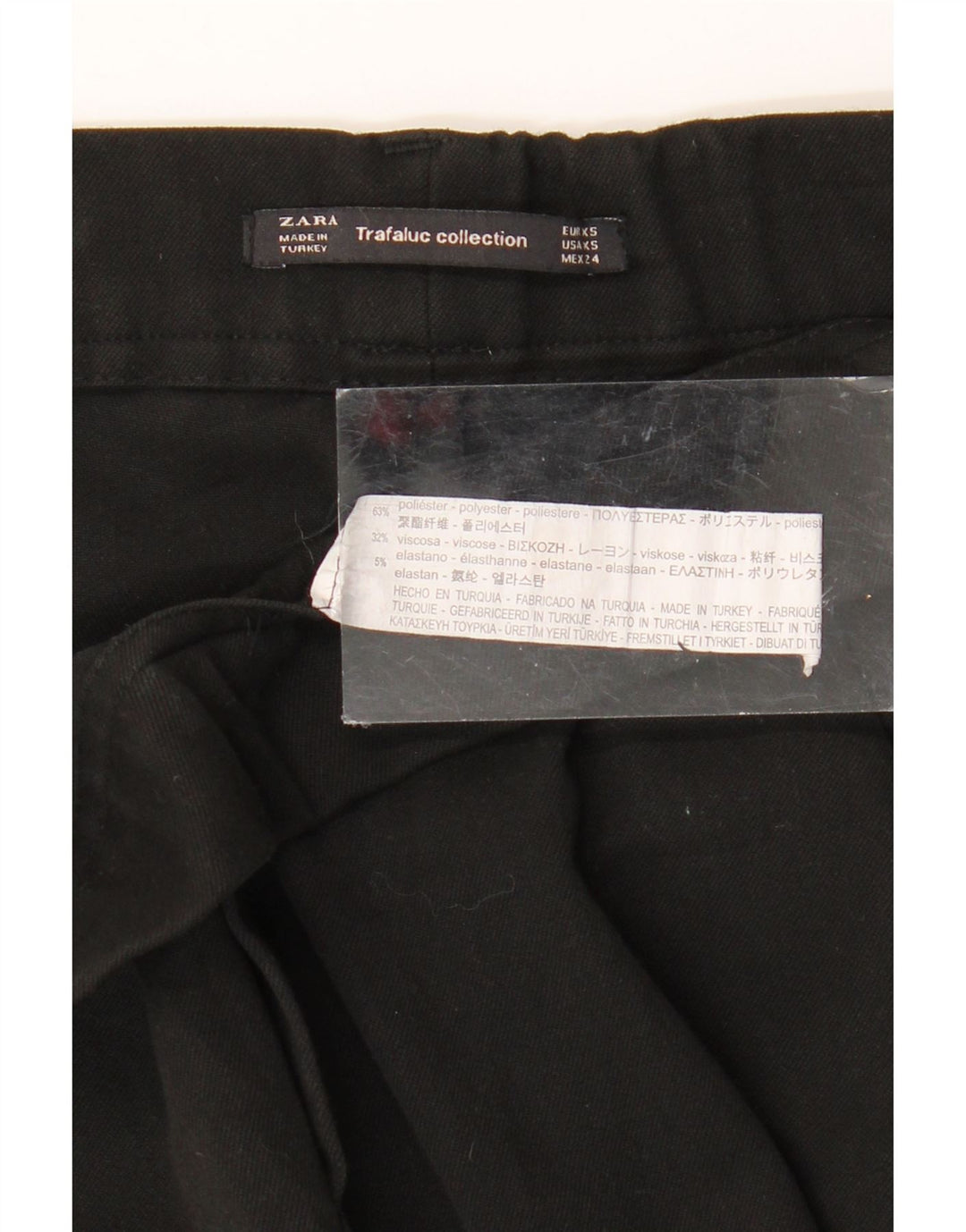 Женские узкие брюки чинос Zara XS W24 L22, черные полиэстер с цветными блоками