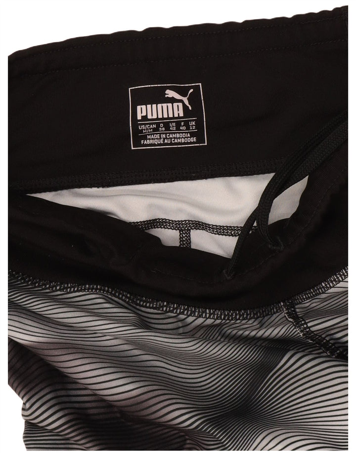 Женские леггинсы Puma UK 12, средние, черные в полоску