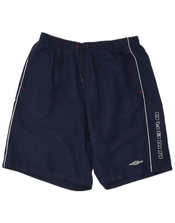 Мужские спортивные шорты с рисунком Umbro 2XL темно-синие из полиэстера