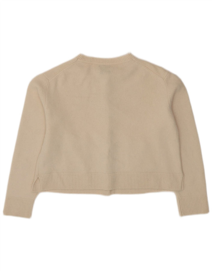 Женский укороченный кардиган Massimo Dutti UK 14, средний бежевый, шерсть