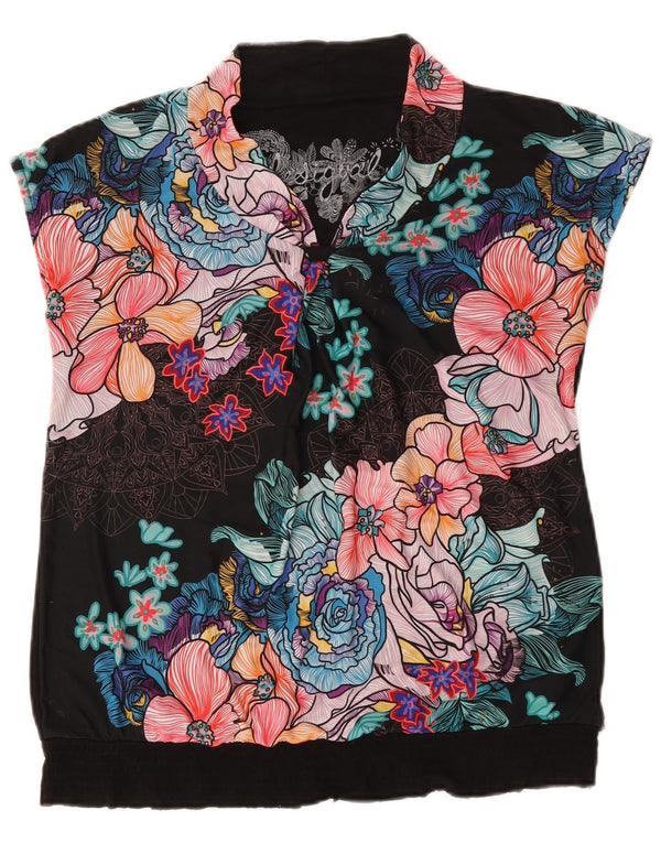 Женская блузка Desigual Top UK 16, большая разноцветная вискоза с цветочным принтом