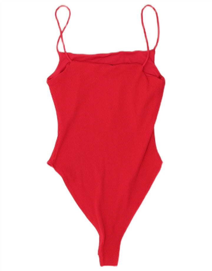 Женское боди Zara UK 12, средний красный из полиамида