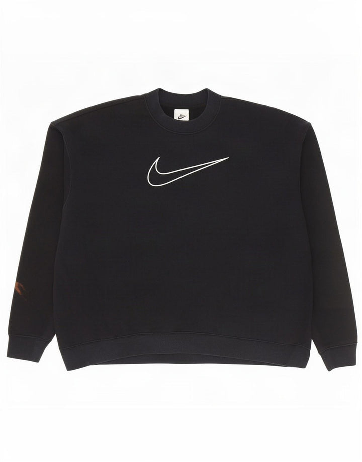Мужской свитер с рисунком Nike Dri Fit, большой черный хлопковый джемпер