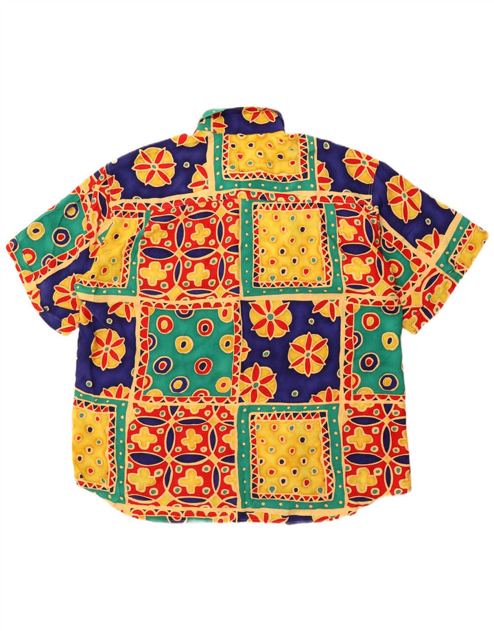 Мужская рубашка Cavori с коротким рукавом, размер 43/44 XL, разноцветная в стиле пэчворк