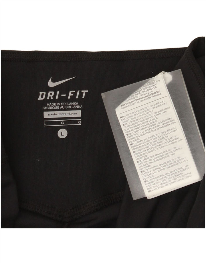 Женские леггинсы-капри Nike Dri Fit UK 14, большой черный полиэстер