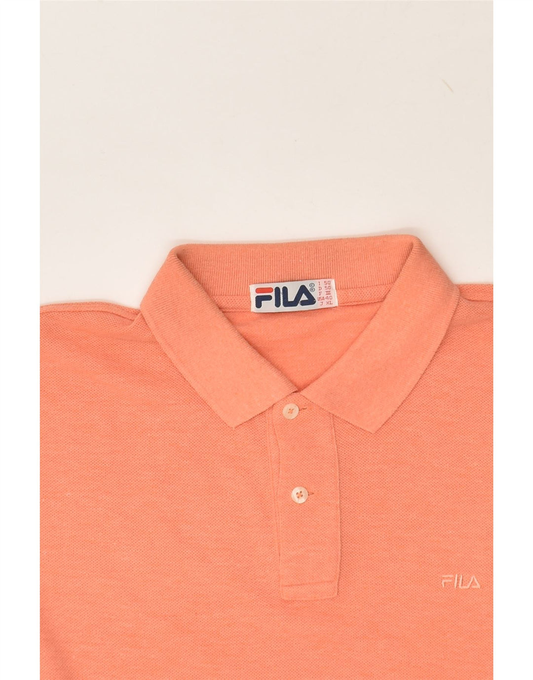 FILA Mens Polo Shirt IT 50 Medium Orange | Vintage Fila | Thrift | Second-Hand Fila | Used Clothing | Messina Hembry 