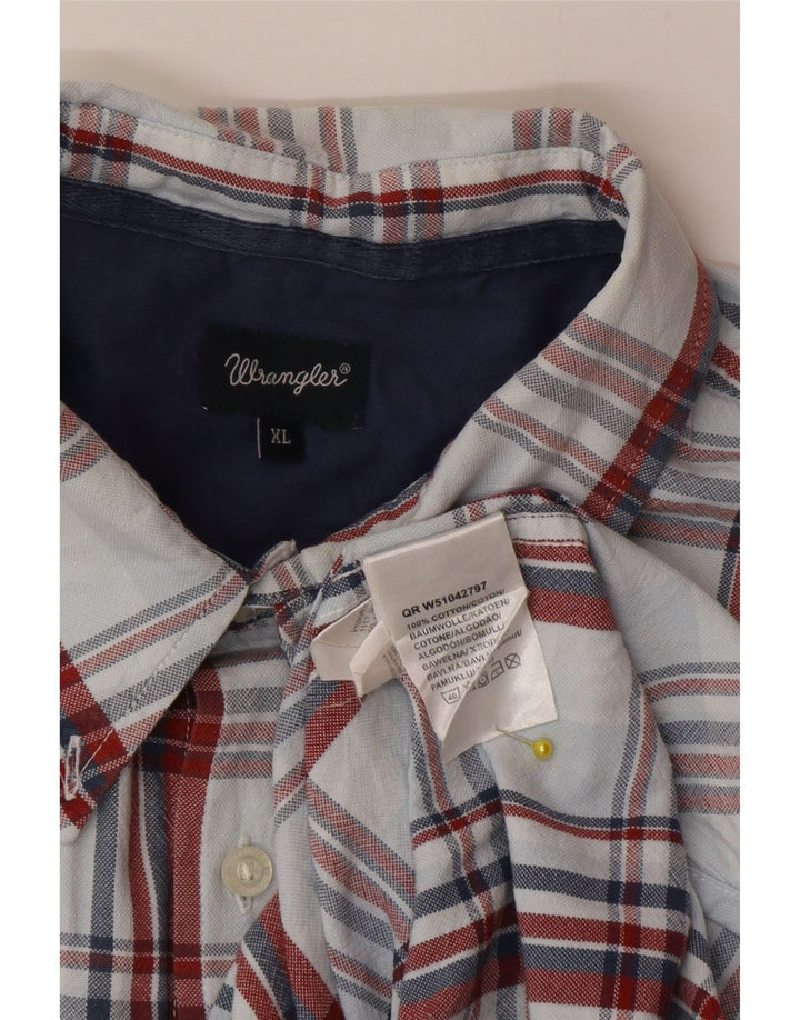 Мужская рубашка Wrangler XL, синяя клетка, хлопок