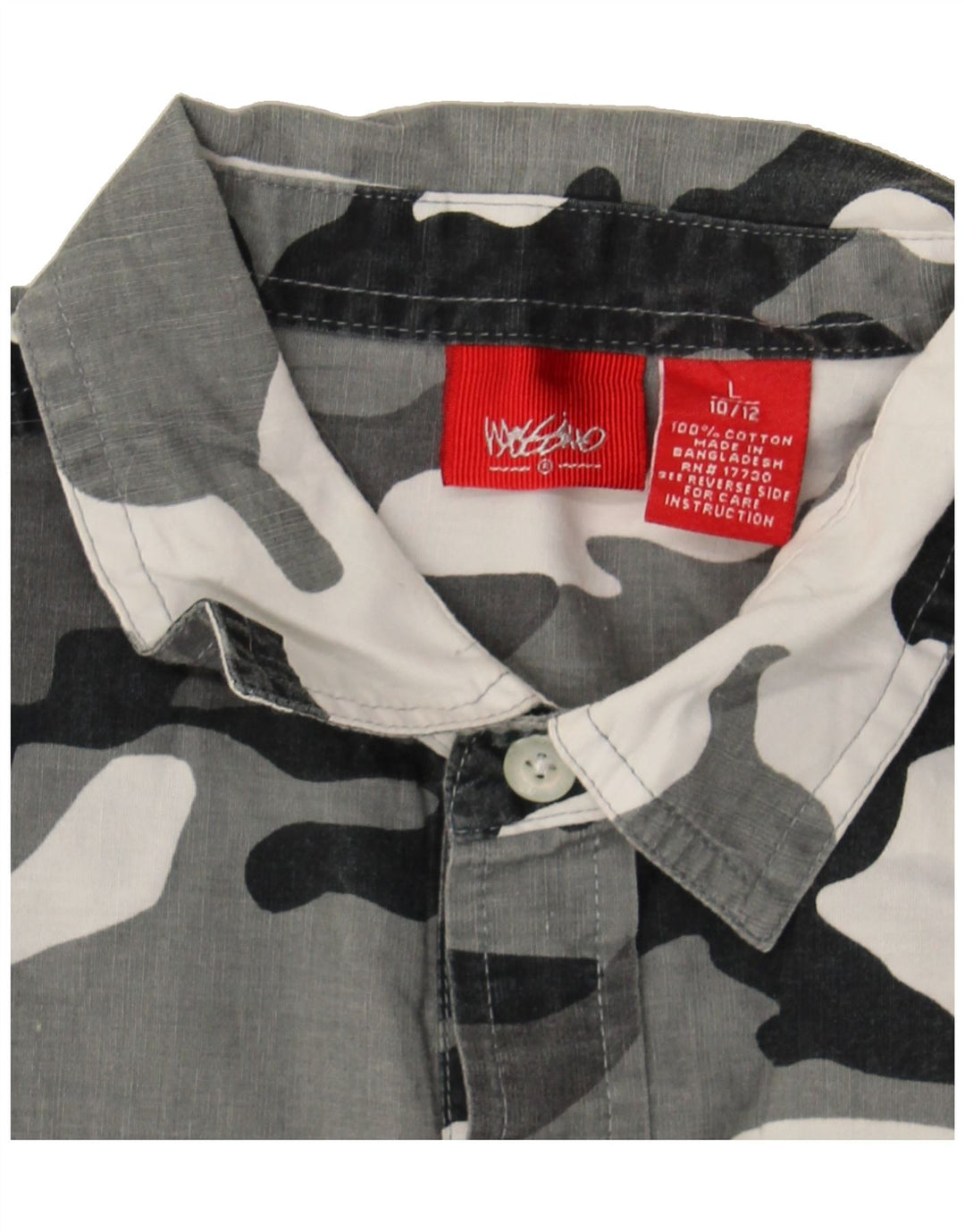 MOSSIMO Boys Short Sleeve Shirt 10-11 Years Large Grey Camouflage Cotton Vintage Mossimo and Second-Hand Mossimo from Messina Hembry 