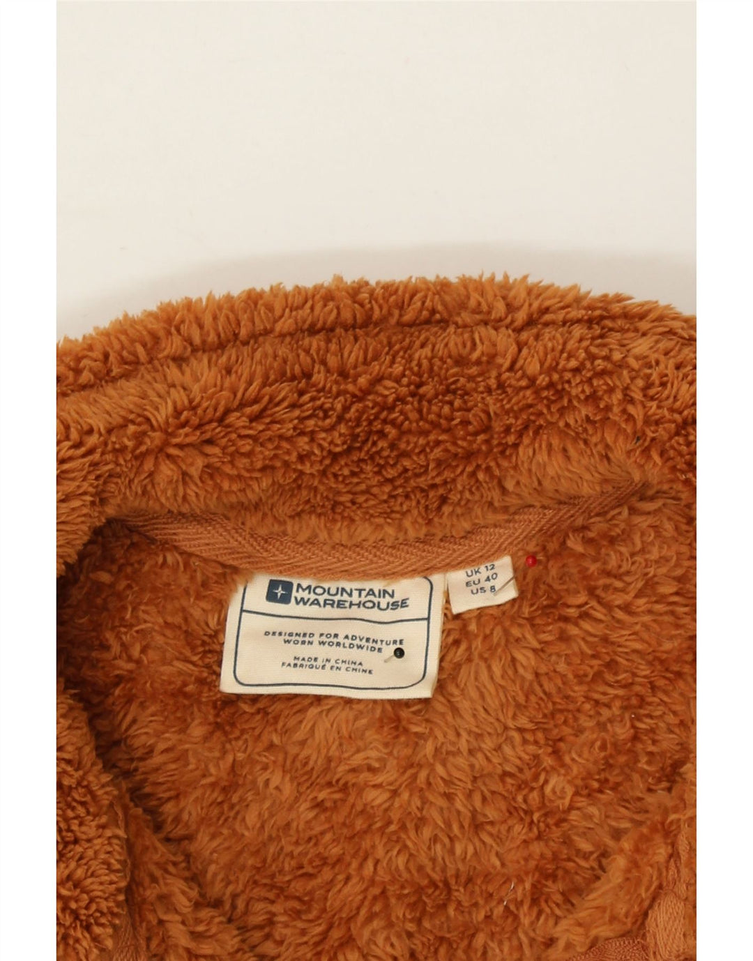 MOUNTAIN WAREHOUSE Womens Zip Neck Fleece Jumper UK 12 Medium Brown Vintage Mountain Warehouse and Second-Hand Mountain Warehouse from Messina Hembry 