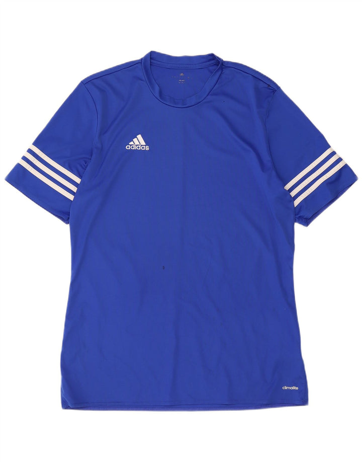 Adidas Мужская футболка Climalite Верх среднего синего цвета из полиэстера