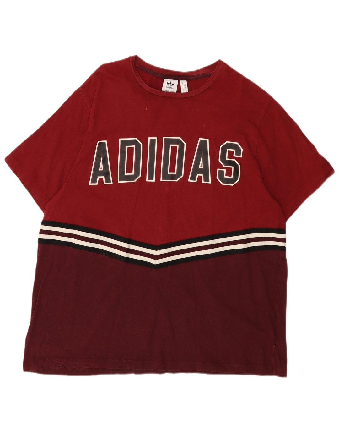 Женская футболка с рисунком ADIDAS Top UK Small 10 Burgundy Colourblock