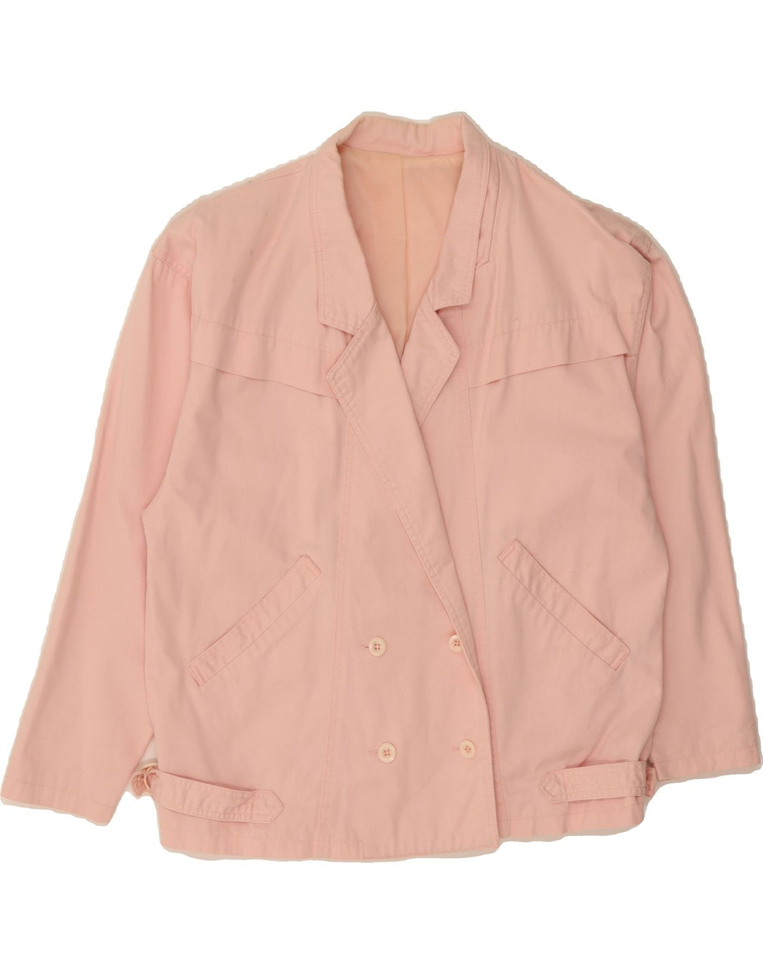 VINTAGE Womens Double Breasted Blazer Jacket UK 18 XL Pink Vintage Vintage and Second-Hand Vintage from Messina Hembry 