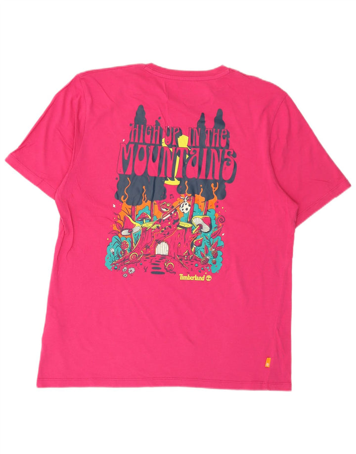 Мужская футболка с рисунком Timberland, средний розовый