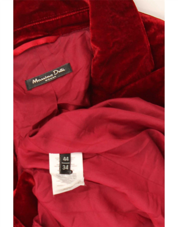 Massimo Dutti Женский бархатный пиджак на 1 пуговице EU 44 XL Красный вискоза
