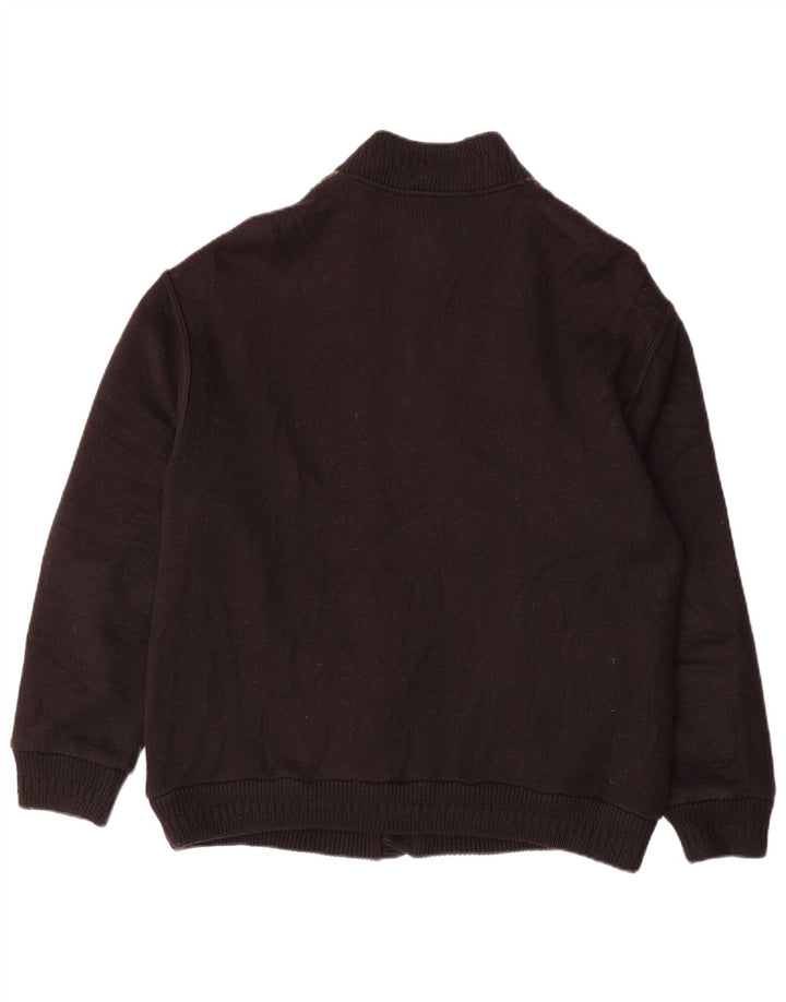 LUCIANO CHIARI Мужской кардиган-свитер IT 52, большой черный, шерсть с геометрическим узором