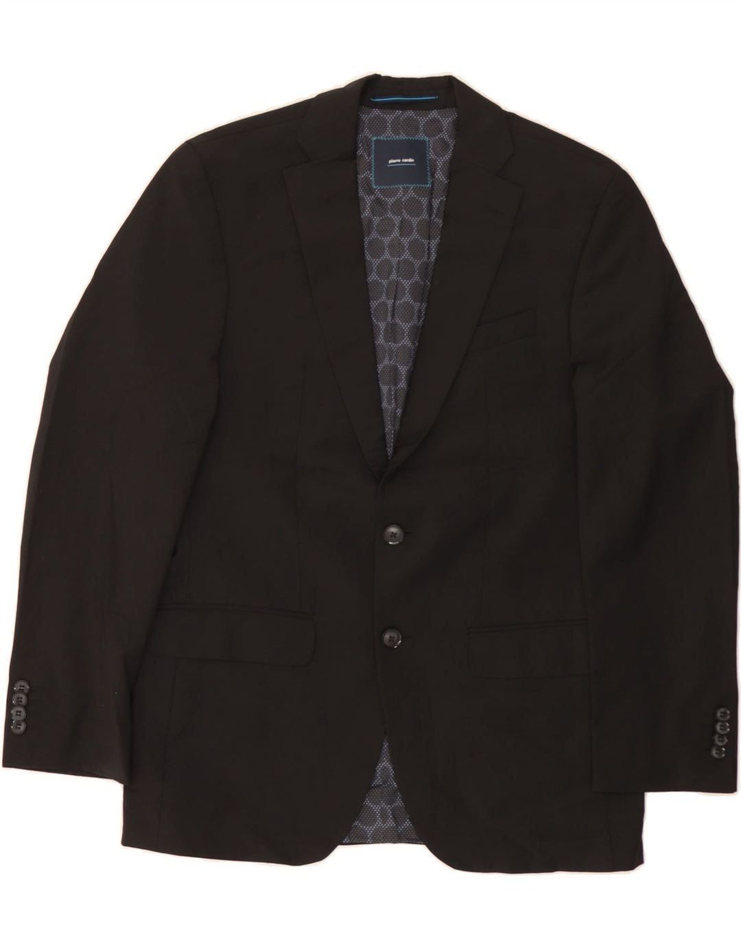 PIERRE CARDIN Mens 2 Button Blazer Jacket IT 48 Medium Black Polyester Vintage Pierre Cardin and Second-Hand Pierre Cardin from Messina Hembry 