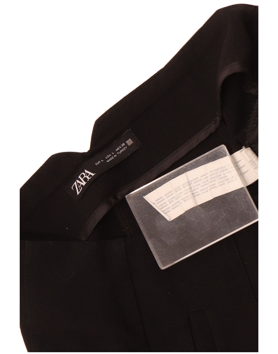 Женские зауженные костюмные брюки Zara, большие W30 L27, черные, полиэстер