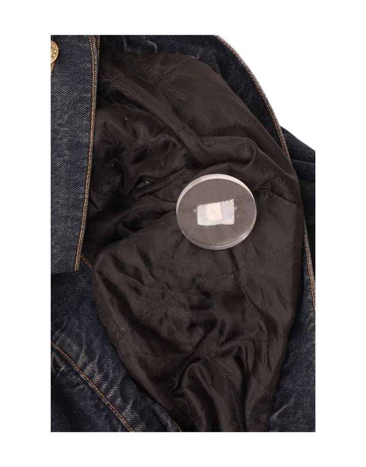 Винтажная женская джинсовая куртка UK 16, большая синяя