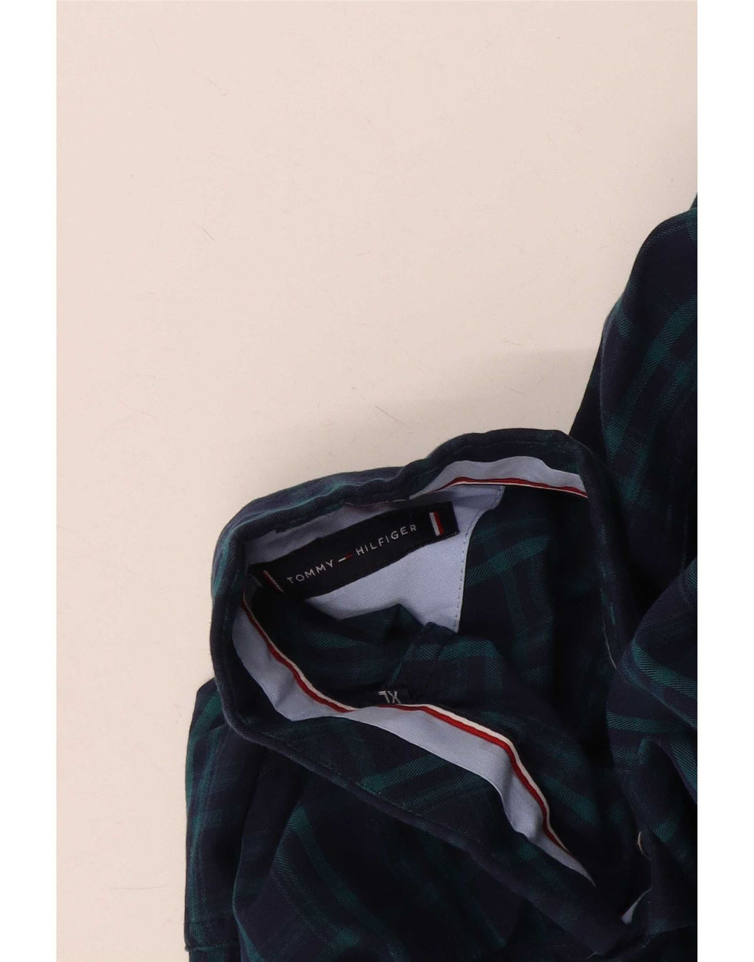 Мужская рубашка на заказ Tommy Hilfiger XL Темно-синяя клетка