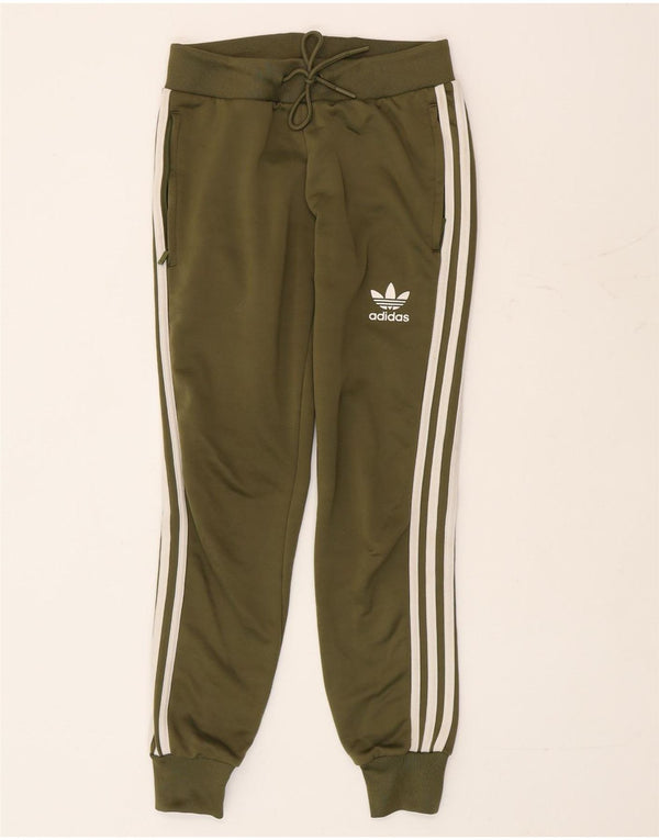 Adidas Womens Tracksuit Trousers Joggers UK 6 XS Green Polyester