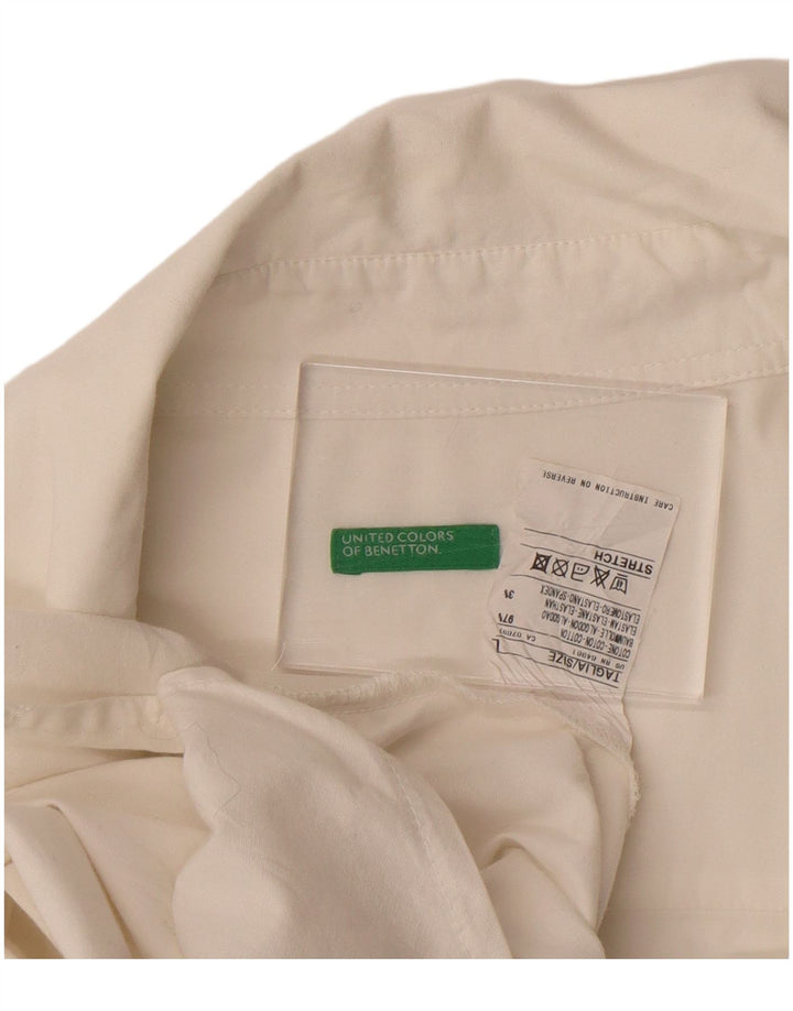 Женская пуловерная рубашка BENETTON UK 16, большой размер, белый хлопок