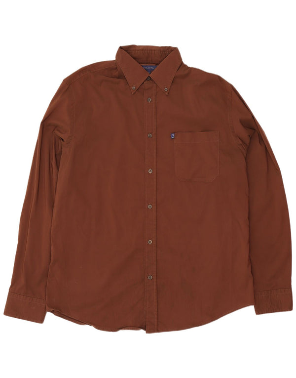 Мужская рубашка Trussardi XL коричневая, хлопок