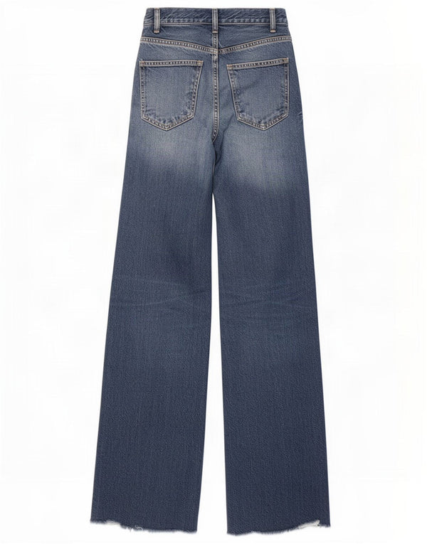 Женские джинсы Zara с высокой посадкой и широкими штанинами EU 32 2XS W22 L32 Синие, хлопок