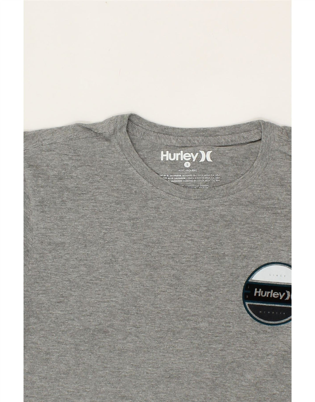 HURLEY Mens Petit Graphic T-Shirt Top Small Grey Cotton Vintage Hurley and Second-Hand Hurley from Messina Hembry 
