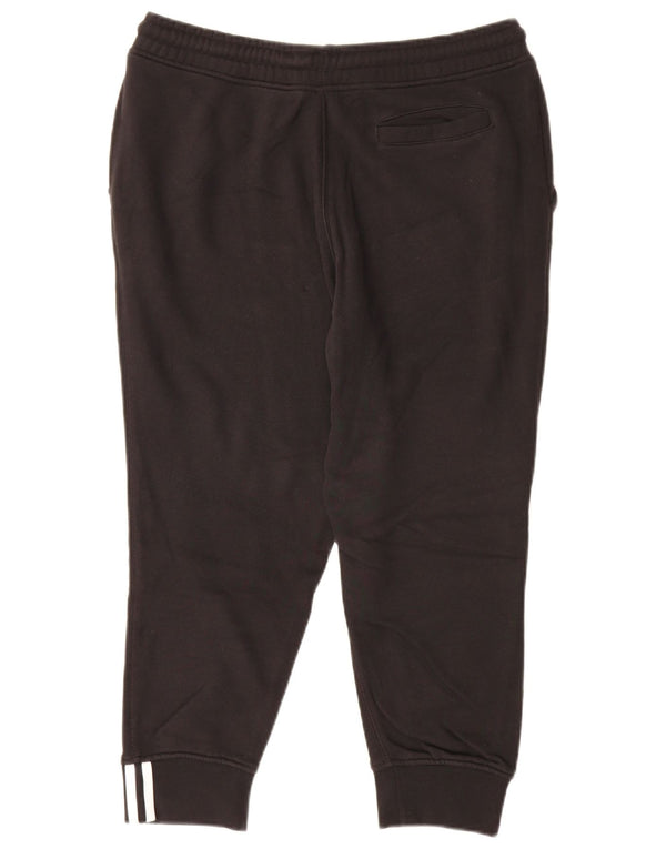 Женские спортивные брюки-капри Adidas Joggers UK 16, большие черные хлопковые брюки