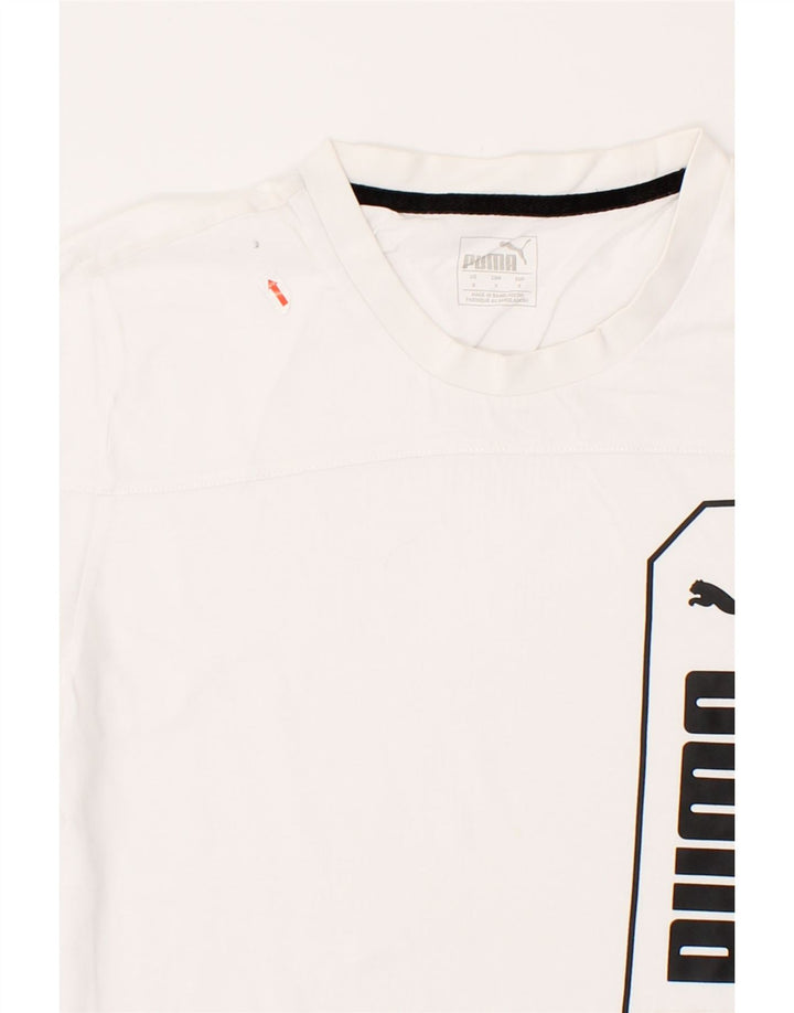 PUMA Mens Graphic T-Shirt Top Small White Cotton Vintage Puma and Second-Hand Puma from Messina Hembry 
