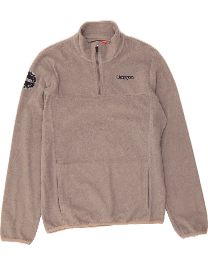 KAPPA Mens Zip Neck Fleece Jumper Medium Grey Vintage Kappa and Second-Hand Kappa from Messina Hembry 