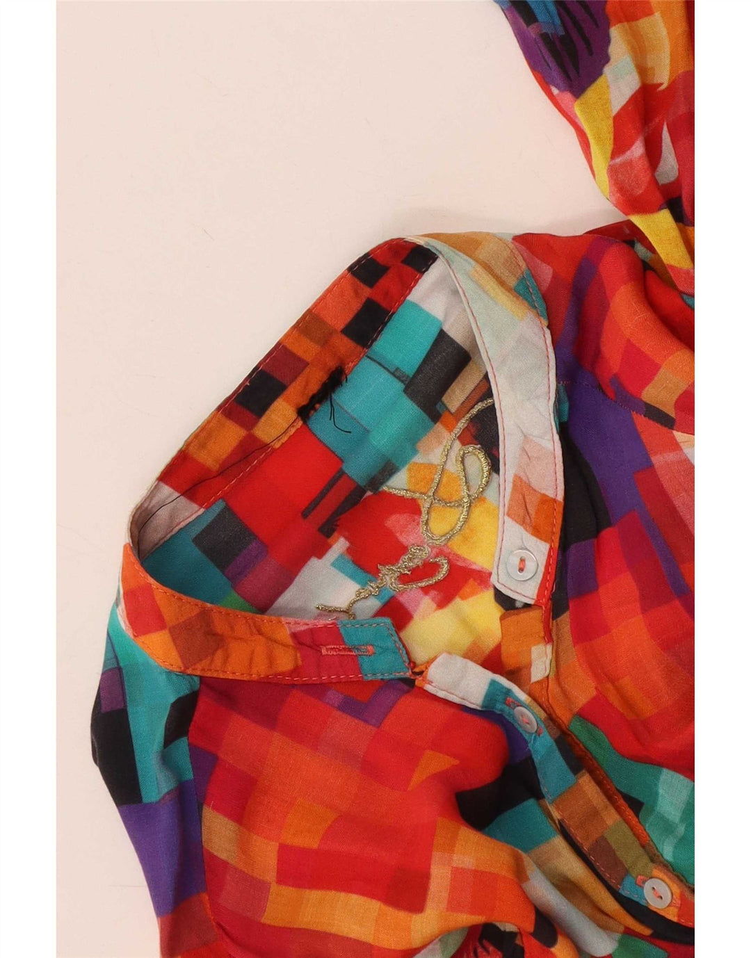 Женская блузка-рубашка с рисунком Desigual UK 12, средний разноцветный геометрический узор
