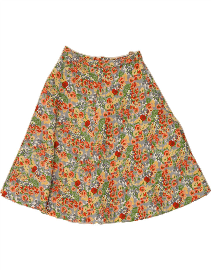 VINTAGE Womens A-Line Skirt W26 Small Multicoloured Floral Vintage Vintage and Second-Hand Vintage from Messina Hembry 
