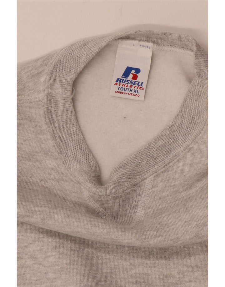 Свитшот Russell Athletic для мальчиков, джемпер, 15–16 лет, XL, серый хлопок с крапинками