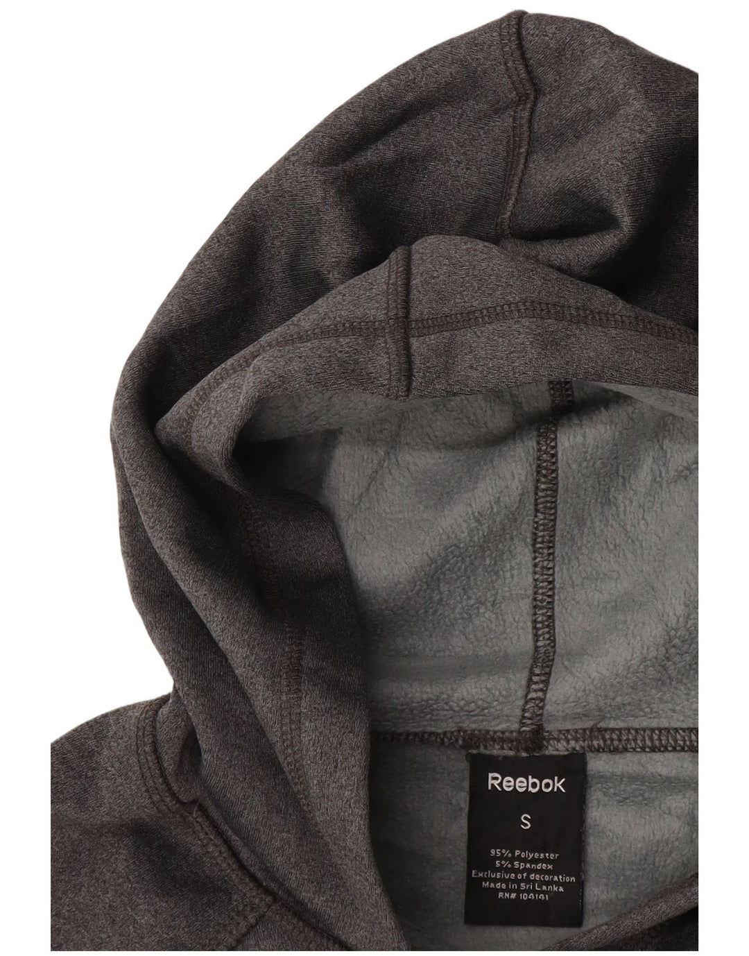 Женский джемпер с капюшоном REEBOK UK 10, маленький, серый, полиэстер