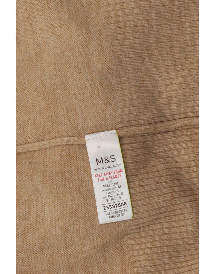 Женский джемпер с высоким воротником Marks & Spencer UK 14, средний бежевый