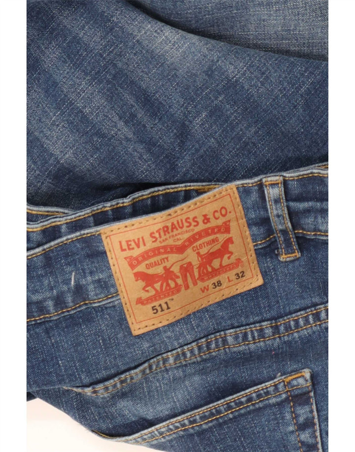 Мужские джинсы Levi's 511 с высокой посадкой W38 L32, синие, хлопок