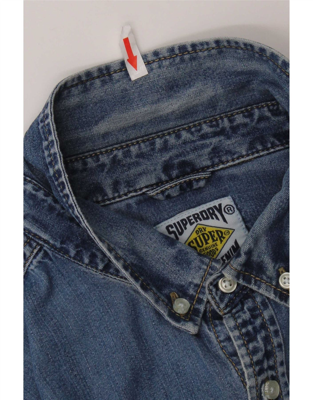 Мужская джинсовая рубашка Superdry XL, синяя, хлопок