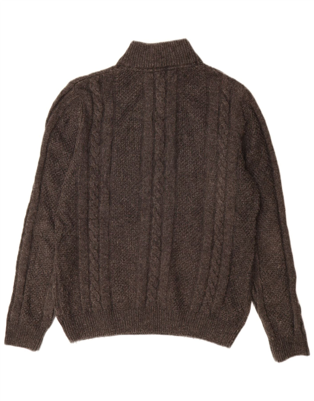 Crew Clothing Мужской джемпер с воротником на молнии, большой серый шерстяной свитер