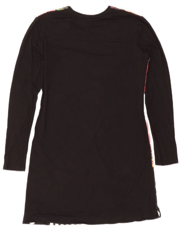 Женское платье-футболка с длинным рукавом Desigual UK 14, средний черный в стиле пэчворк