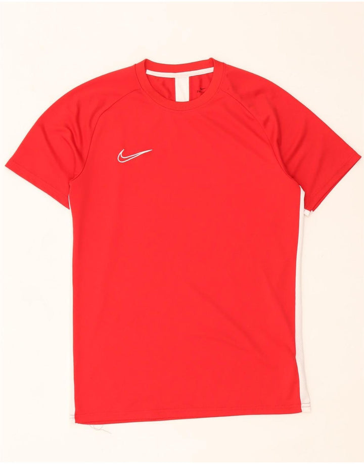Мужская футболка Nike Dri Fit Верх среднего красного цвета из полиэстера с цветными блоками
