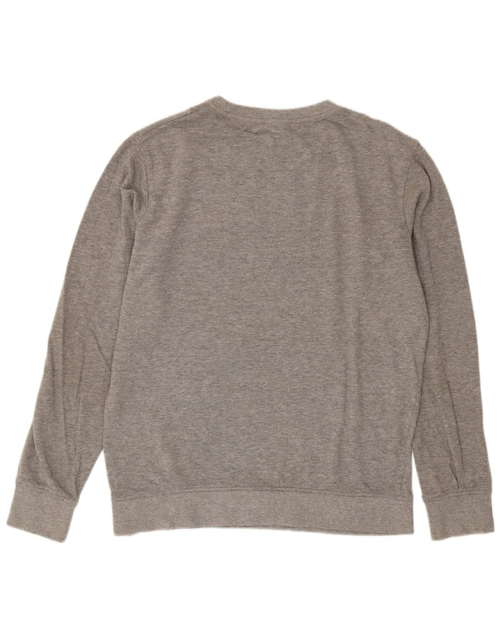 Мужской свитер Jack & Jones, хлопковый джемпер среднего серого цвета в крапинку