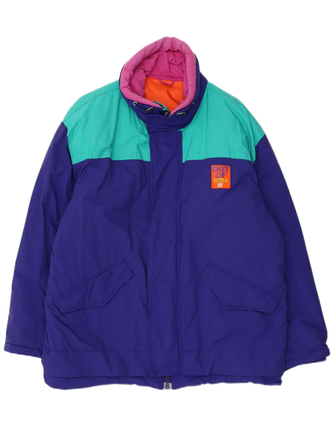 Мужская ветровка Belfe UK 44 2XL, синяя, нейлон с цветными блоками