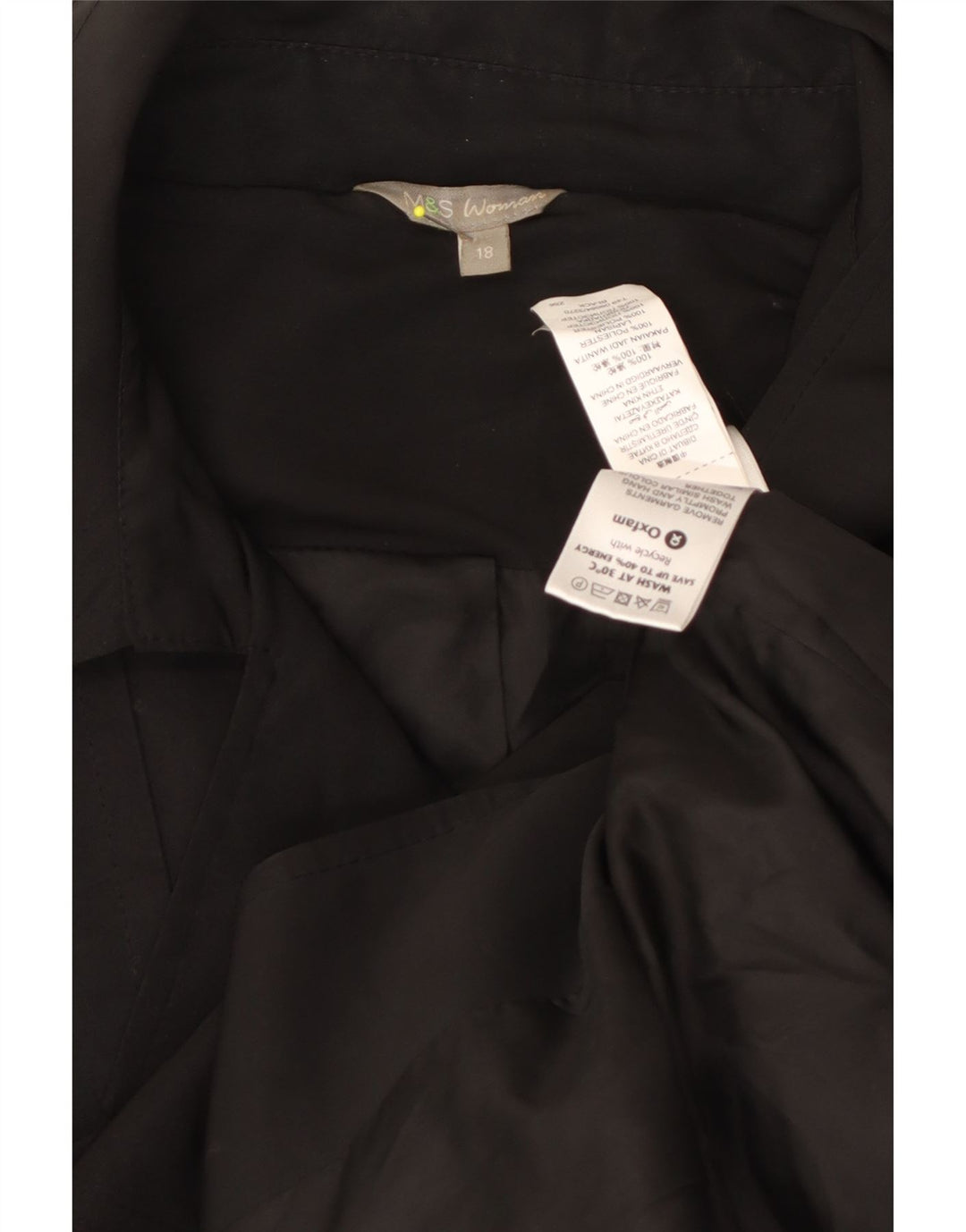 Женский тренч Marks & Spencer UK 18 XL, черный полиэстер