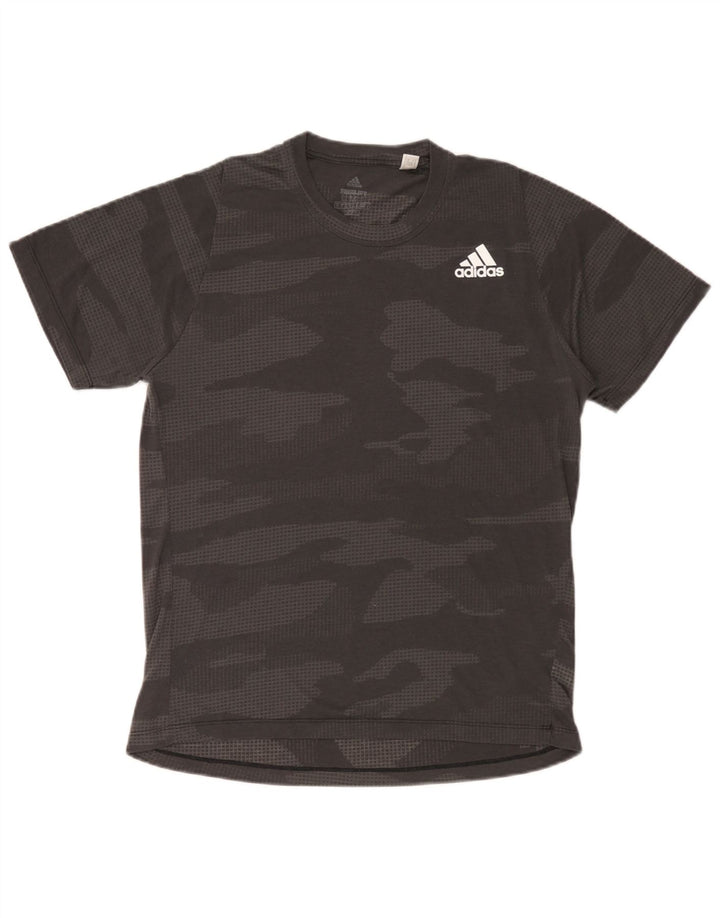 Мужская футболка Adidas Climalite, верх, средний серый камуфляжный полиэстер