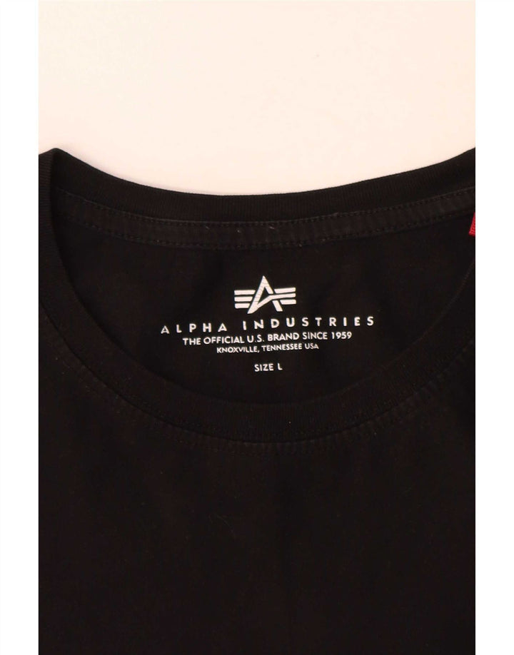 Мужская футболка Alpha Industries, большой черный хлопок