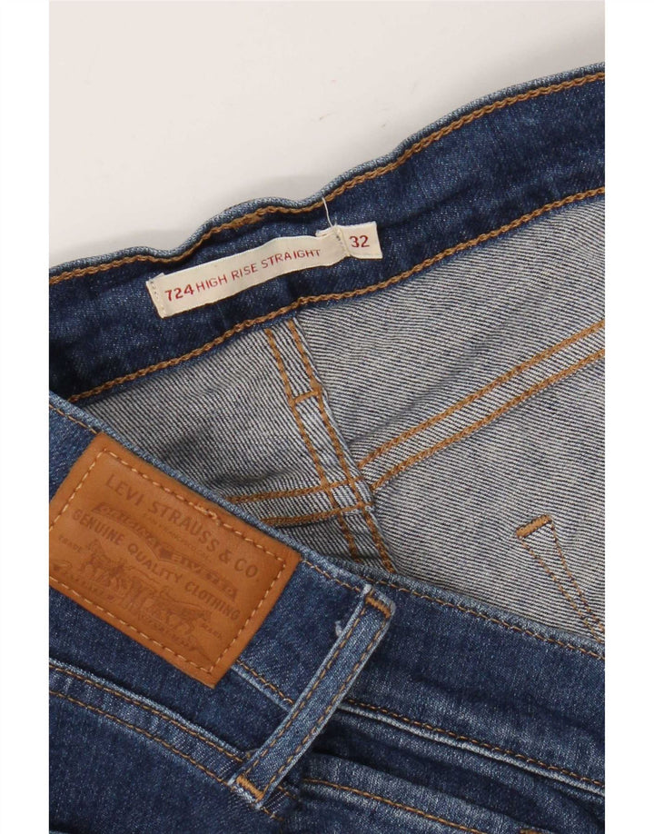 Женские прямые джинсы Levi's 724 с высокой посадкой W32 L26 синие